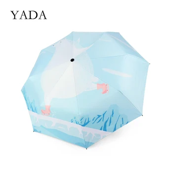 

YADA INS Fashion Ice Bear Pattern 3-Folding Umbrella Women UV Rainproof Cartoons Umbrella Parasol Rain Sun Umbrellas YD200207