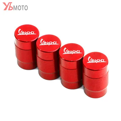 4PCS-Red 4 шт., аксессуары для автомобильных шин, колпачки для клапанов, части колеса для Vespa piaggio beverly, скутер primavera piaggio Gts300i sprint - Цвет: 4PCS-Red