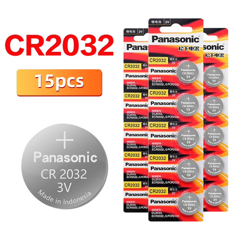 Оригинальный PANASONIC 15 шт./лот cr2032 Новый кнопочный элемент батареи 3В Монета