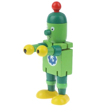 

1 * Novelty Wooden Robot Toy Learning Transformation Colorful Wooden toy for kid perfect gift Joint Moved Deformation