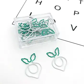 

16pcs in A Box Cute Cartoon Turnip Shape Note Paper Clip Creative File Clamps Adorable Paper Holder for Fix Use