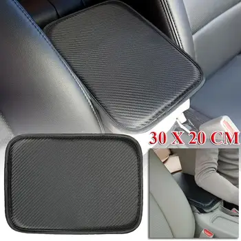 

1Pcs Car Armrest Box Pad Cover Center Console Box Armrest Pad Carbon Fiber Leather Cushion Cover Durable Wear Mat For Car SUV