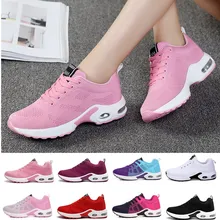 Fashion Women Lightweight Sneakers Outdoor Sports Breathable Mesh Comfort Running Shoes Air Cushion Lace Up