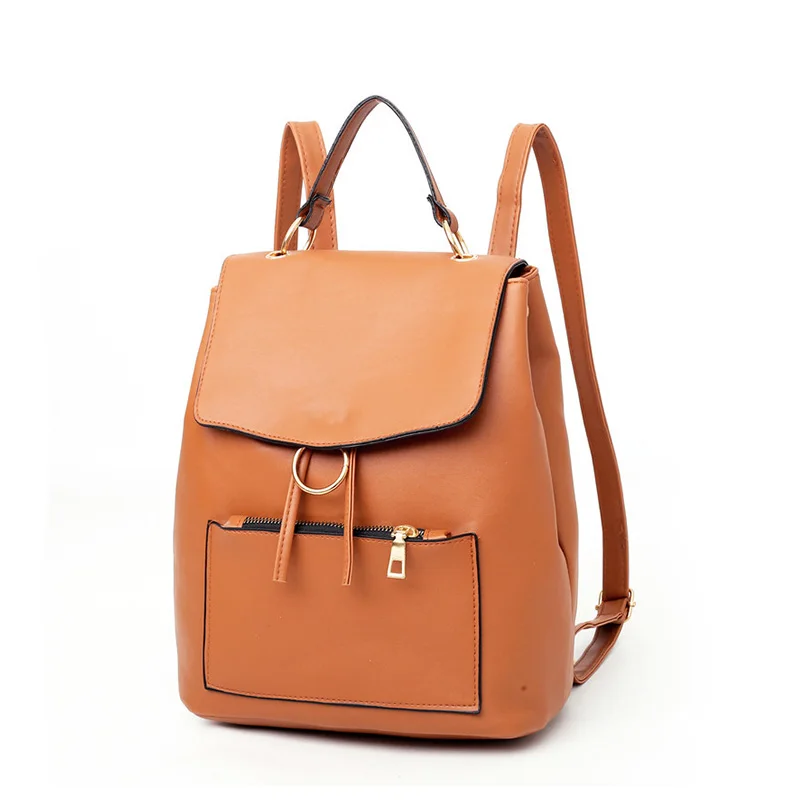 

Female Backpack Casual PU Leather Backpack Women High Quality Bag Durable Female Texture Daily Bag Drawstring Yellow