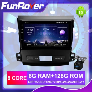 

Funrover Android 10 Radio for MMitsubishi Outlander 2 2011 for C-Crosser 2013 for Peugeot 4007 2012 car Multimedia player 128G