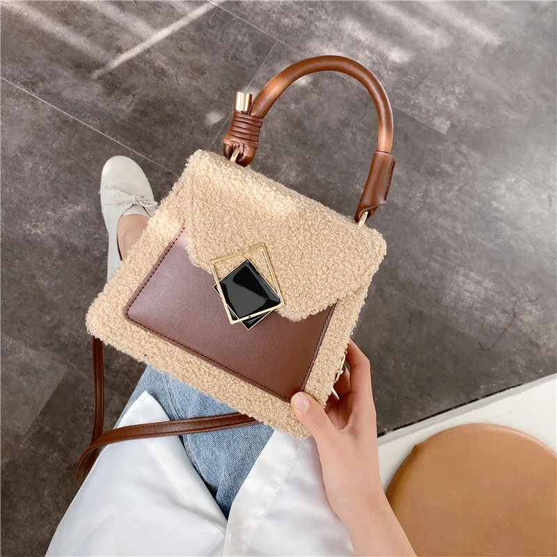 

Autumn And Winter Plush Bag Women's 2019 New Style Fashion Korean-style Versatile Shoulder Bag Lambs Wool Shoulder Fashion Handb