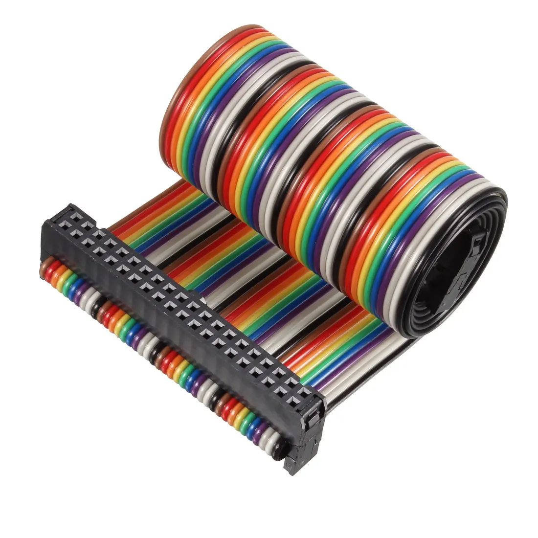 

uxcell IDC Rainbow Wire Flat Ribbon Cable 10P A-type FC/FC Connector 2.54mm Pitch 0.5m 40P
