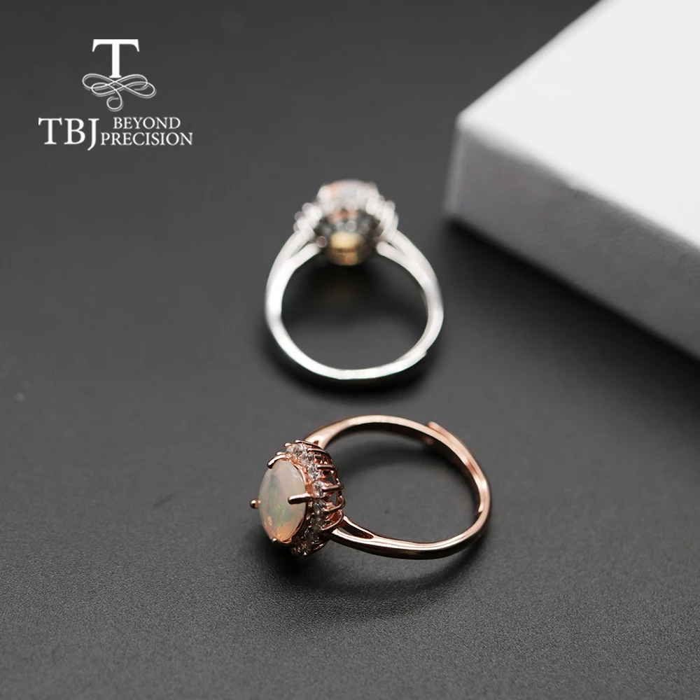 Классическое женское кольцо diana с опалом, овальное, 7*9 мм, хорошее ювелирное изделие, серебро 925 пробы, розовое золото, опал tbj, акция, дизайн