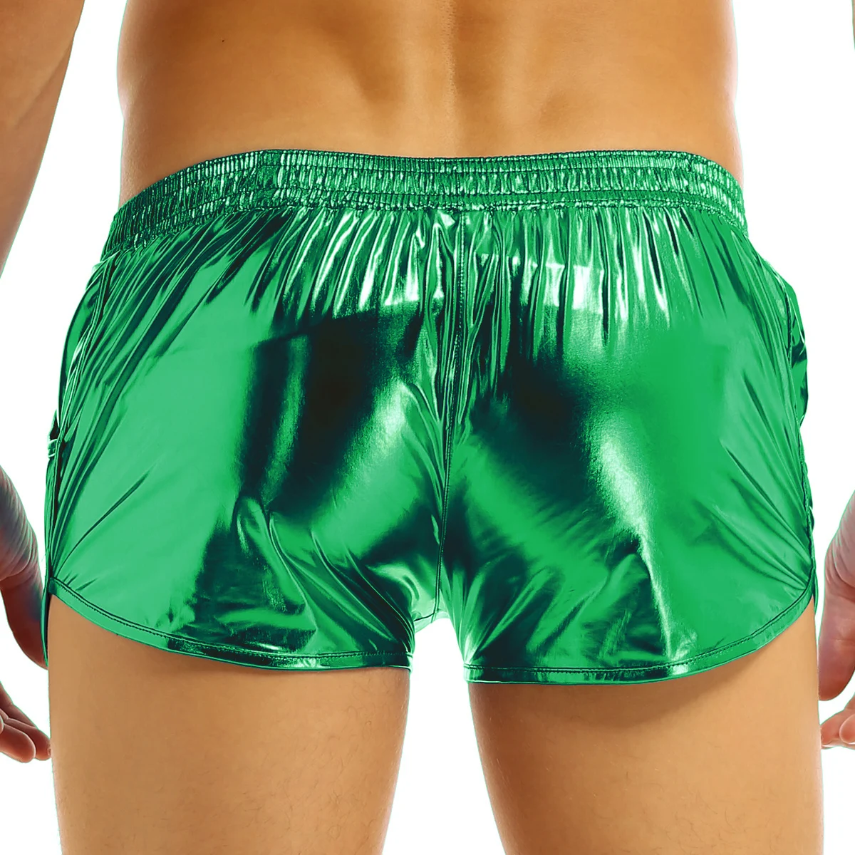 iiniim Mens Shiny Metallic beach Pool Night Club Party Shorts Boxer Shorts Performance Show Clubwear Costume Swimming Trunks 4