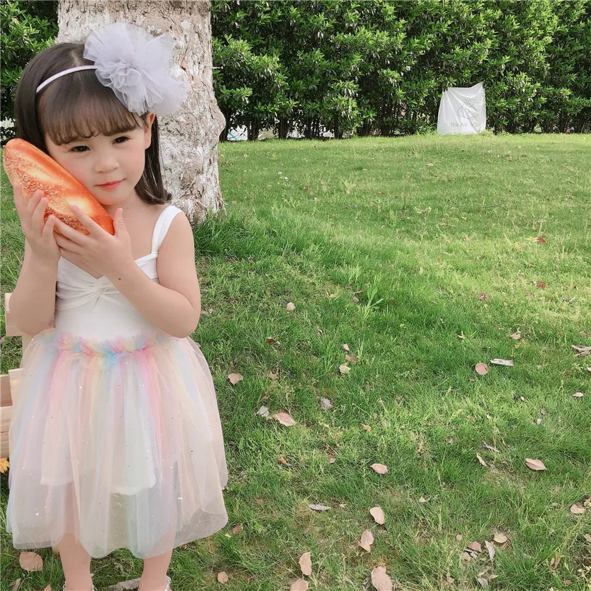 Roupas de Verão Algodão sem Mangas Crianças Novas Meninas Colete Bebê Elástico Cabresto Topos Menina Moda Estilingue Roupas 2020 22 Mamãe e Bebê