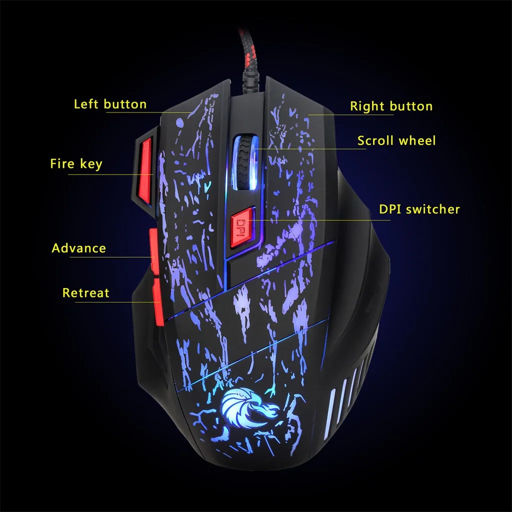 Gaming keyboard and Mouse Wired backlight mechanical feeling keyboard Gamer kit Silent 3200DPI Gaming Mouse Set for PC Laptop