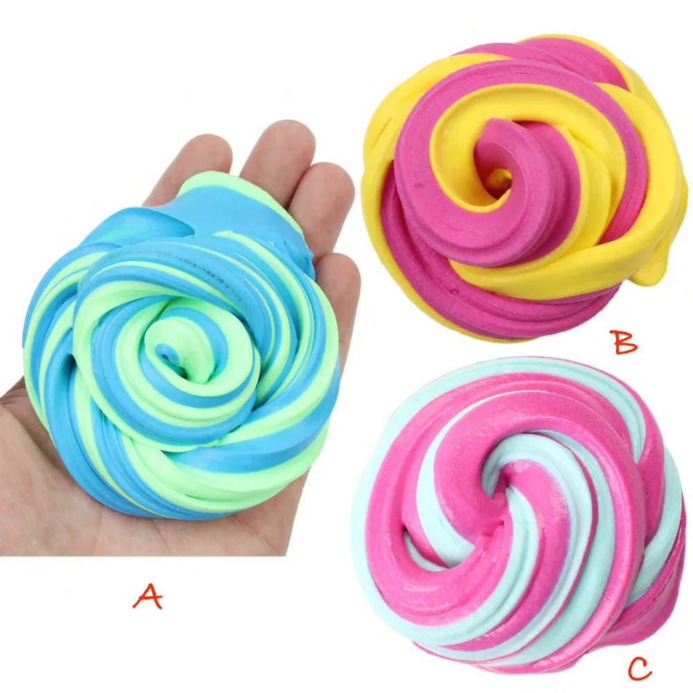 Beautiful two-Color Cloud Slime Modeling Clay Educational Kids Interactive Toy Putty Scented stress reliever Kids Clay Toy #A