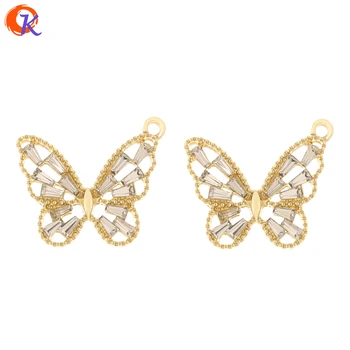 

Cordial Design 30Pcs 22*27MM Jewelry Accessories/Rhinestone Pendant/Earring Findings/Butterfly Shape/Hand Made/Charms/DIY Making