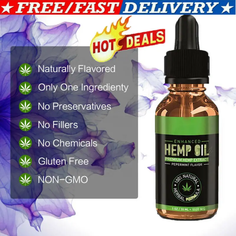 

1000mg Hemp Oil for Pain Relief Anxiety Sleep Anti Inflammatory Extract Drops Natural Repair Essential Oil