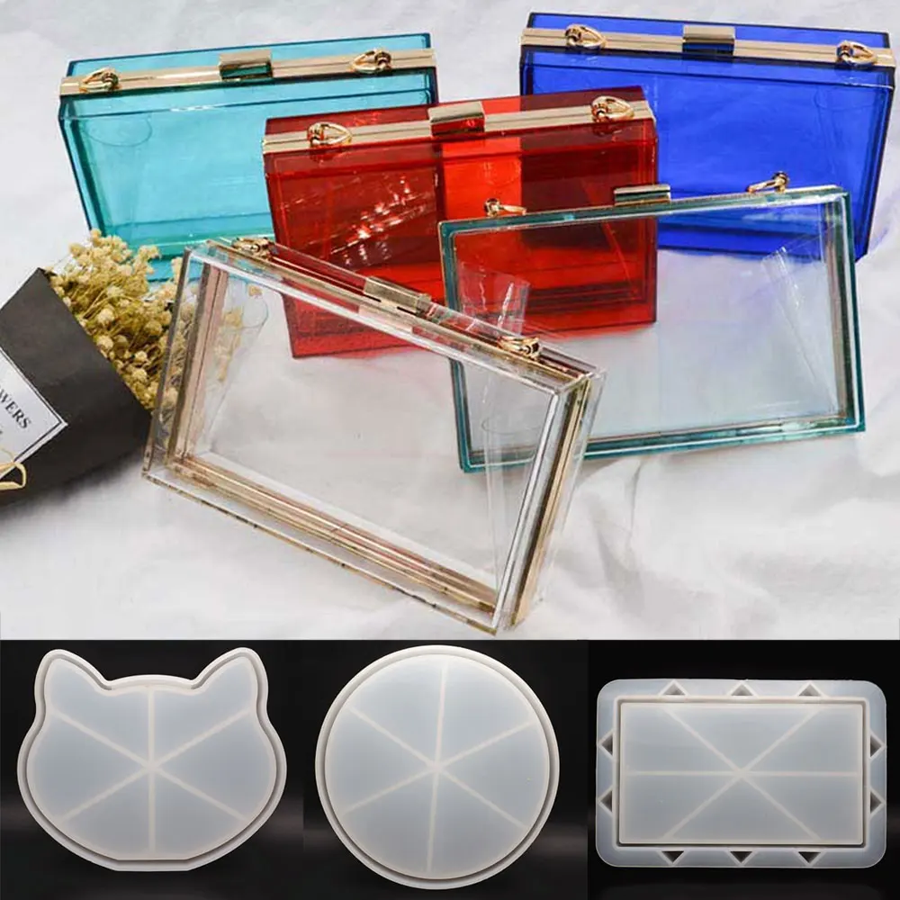 DIY Women Handmade Bag Silicone Mold Crystal UV Epoxy Resin Creative Chain Bag Molds DIY Dynamic Liquid Quicksand Gift Mould