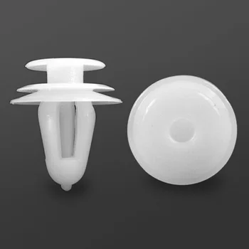 

100Pcs Fixed clip White Plastic Rivet Push Type 9mm Hole Car Bumper Fender