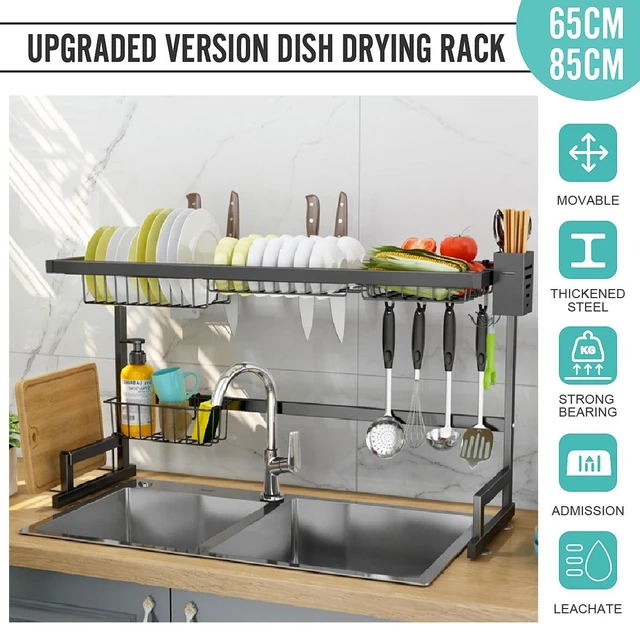 Cabinet Door Sink Shelf Countertop Metal Cabinet Door Dish Drying Rack Over Sink  Kitchen Storage Shelf Multifunctional Organizer - AliExpress