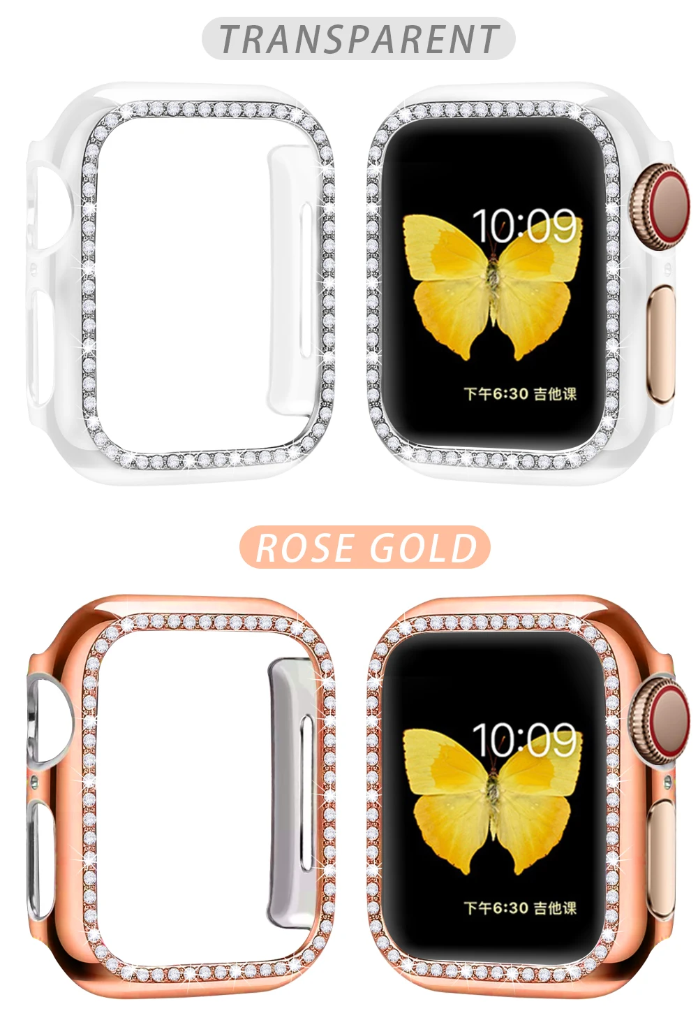 Чехол-бампер с алмазами защитный чехол для Apple Watch Cover Series 5 4 3 2 1 38 мм 42 мм чехол s для Iwatch 5 4 40 мм 44 мм аксессуары для часов