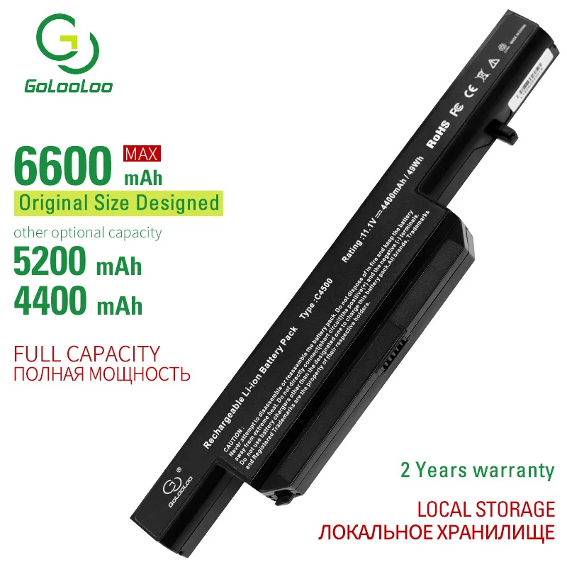 Golooloo 6 ячеек C4500BAT-6 Новый аккумулятор для ноутбука CLEVO C4500Q C5505 C5505C W150 W150DAQ W150ER W150HM