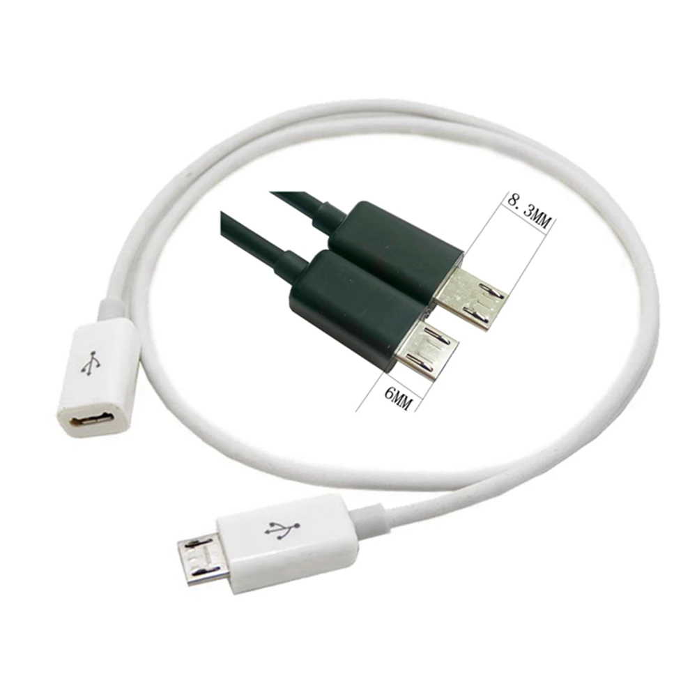 

Long plug high quality 1m micro USB 2,0 B 5 pin plug to Jack M / F extended load data charger BLEI extension cable 0,1 m to 2M