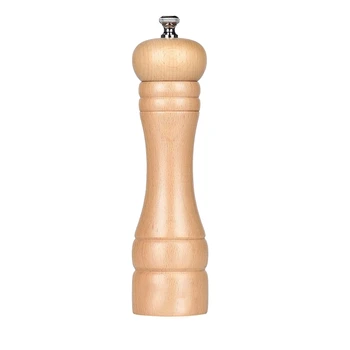 

Wooden Salt and Pepper Mills Made of Beech Wood, with Stainless Steel Grinder Core, 8 Inch, Fineness Adjustable,1 Pcs