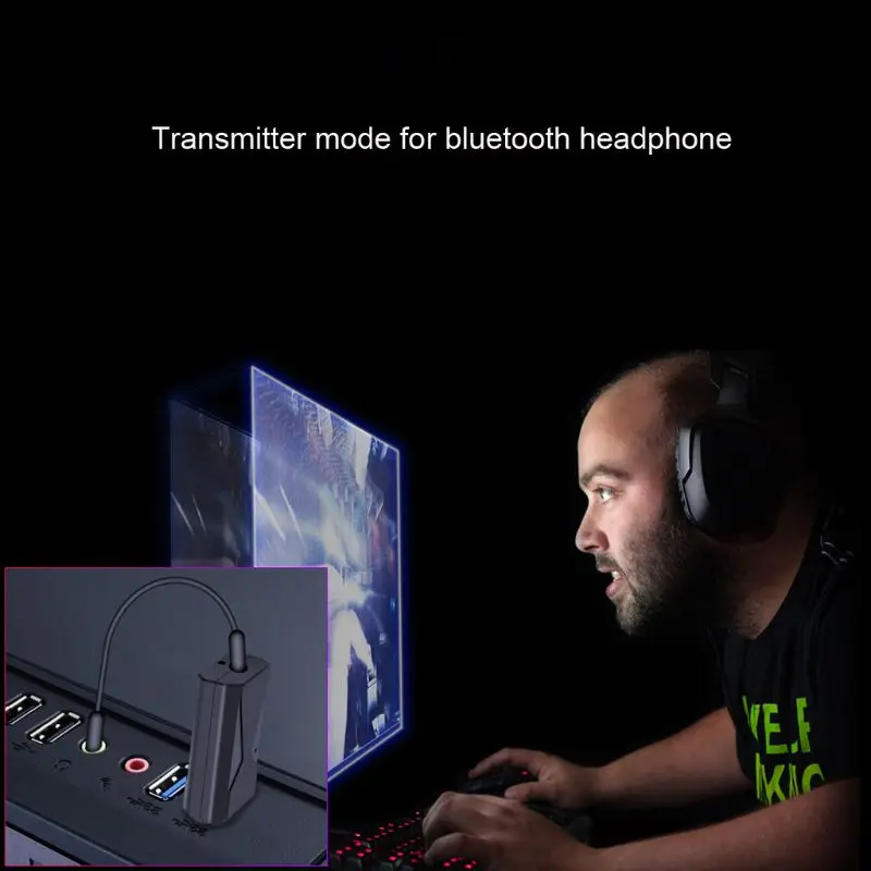 2 в 1 USB Bluetooth 5,0 передатчик приемник 3,5 мм разъем беспроводной стерео громкой связи аудио адаптер для ТВ ПК автомобиля AUX комплект беспроводной