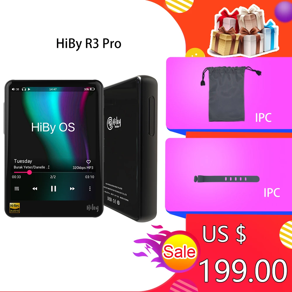 MP3 плееры HiBy R3 Pro сеть потоковой музыки нанимает цифровое аудио без потерь