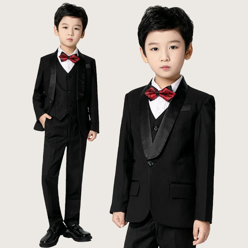 

2023 NEW england styles boy wedding suit set coat+vest+pants formal wedding suit party baptism christmas clothes