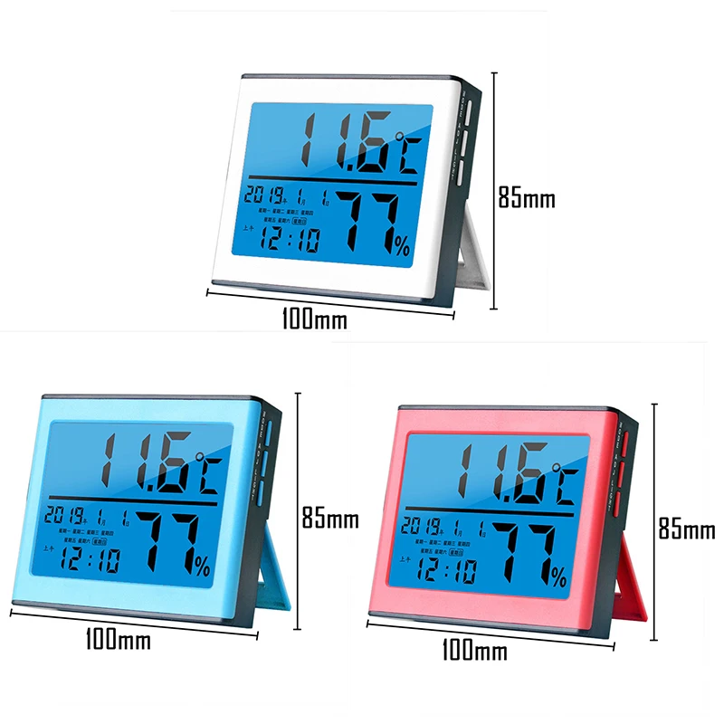LCD Digital Temperature Humidity Meter HTC-1 HTC-2 Home Indoor Outdoor hygrometer thermometer Weather Station with Clock