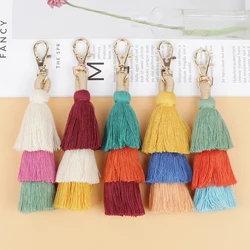 Handmade Tassel Bag Pendant Accessories Cotton Thread Charm Colorful Boho Key Chain for Women DIY Pendant Handbag