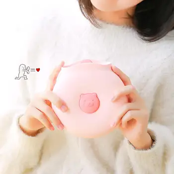 

560ml Portable Cartoon Pig Hot Water Bottle Bag Leakproof Hand Warmer Pouch 2019