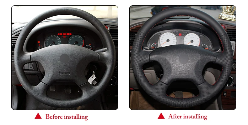 Черные кожаные чехлы рулевого колеса автомобиля для Citroen Elysee c-elysee Citroen Xsara Picasso Авто рулевые чехлы