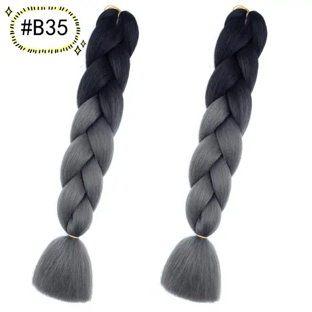 Jumbo Braiding Hair Extensions Kanekalon Braiding Hair 24 Inch Ombre Multiple Tone Colored Synthetic Hair for Women B35
