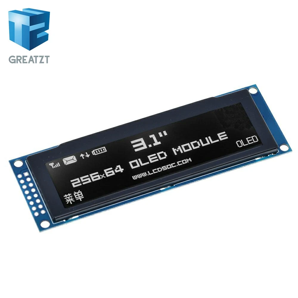 GREATZT настоящий oled-дисплей 3,12 "256*64 25664 точек Графический ЖК-модуль дисплей экран LCM SSD1322 контроллер Поддержка SPI