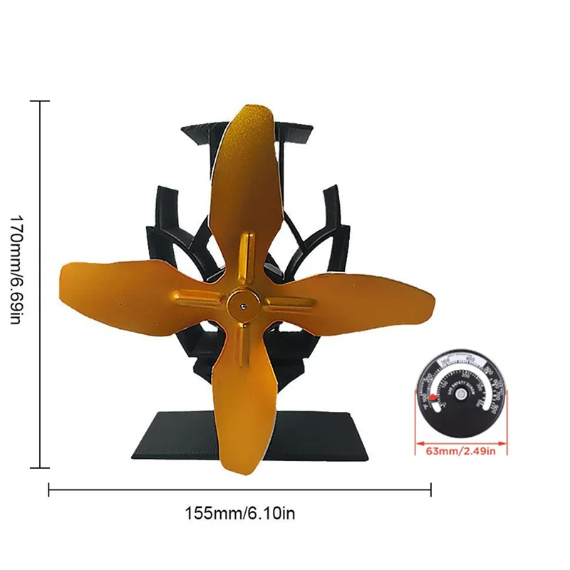 Yooap [2019 update version] automatically starts 4 wings mute physics advanced environmental aluminum fireplace fan