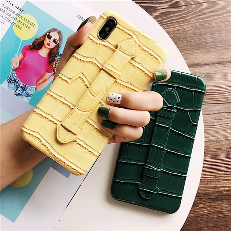 Fashion crocodile wristband bracket phone case for iphone 11 Pro Max all-inclusive iphpone XS X |