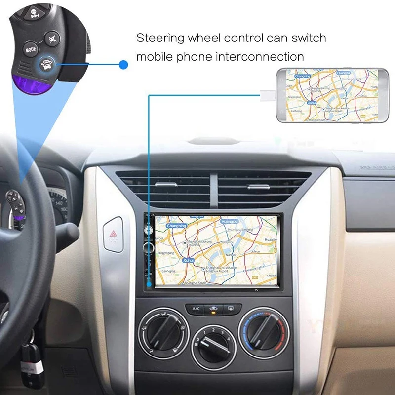 2 Din автомобильный стерео 7 дюймов HD свяжитесь Sn MP5 плеер Bluetooth FM радио Поддержка