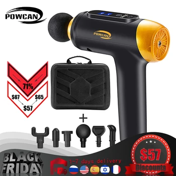 

POWCAN Massage Gun Fascia Gun Muscle Relax Massage Electric Massager Fitness Equipment Noise Reduction Design For Male Female