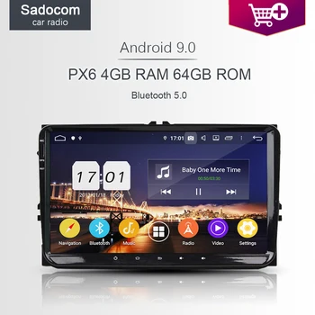 

PX6 DSP 9" Android 10.0 64G 4GB RAM 8 Core Car DVD Player GPS RDS Radio car radio steering wheel for VW Volkswagen Universal