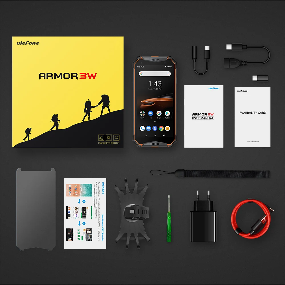 Ulefone armor 3W IP68 Водонепроницаемые мобильные телефоны Android 9 0 5 7 "Helio P70 6G + 64G Face ID NFC