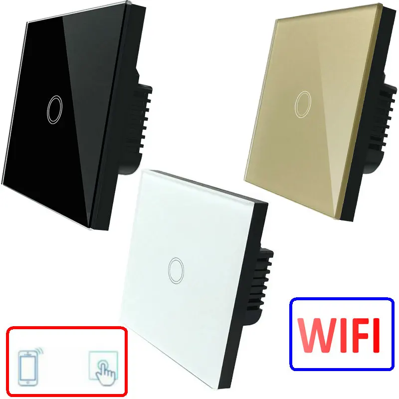 

Wifi Light Switch For Mobile APP Remote Control Touch Switch EU Standard 1 Gang Smart Wireless Switch Work and Alexa Google Home