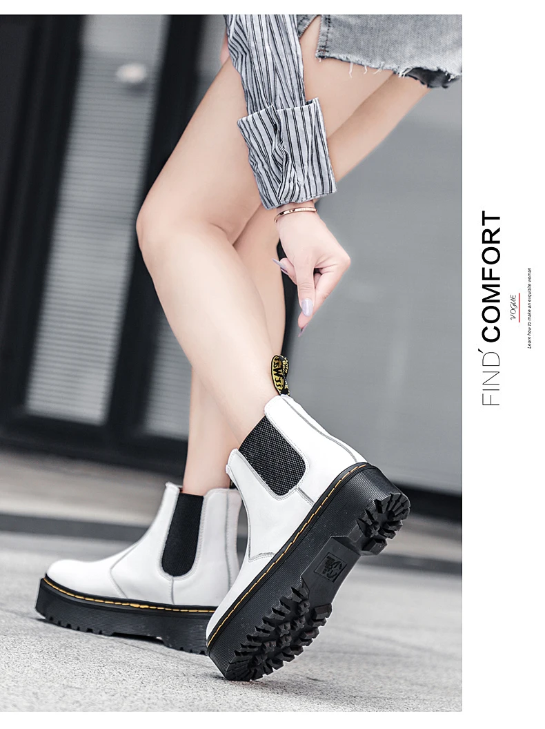 Martens Chelsea Boots Women Shoes New Black Leather Ankle Boots Women Punk Shoes Thick Bottom Platform Motorcycle Boots De Mujer Martens Chelsea Boots Women Shoes New Black Leather Ankle Boots Women Punk Shoes Thick Bottom Platform Motorcycle Boots De Mujer