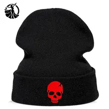 Beanie шляпа Skullie шапка, вязаная шапка-носок Зимняя Вышивка в стиле панк Для мужчин Для женщин для маленьких мальчиков Одежда для девочек-подростков для уличных танцев череп Забавный Скелет персонализировать