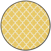 Круглые ковры с геометрическими ромбовидными рисунками желтого и белого цветов для гостиной, декоративные коврики для детской комнаты, коврики для спальни, современные коврики