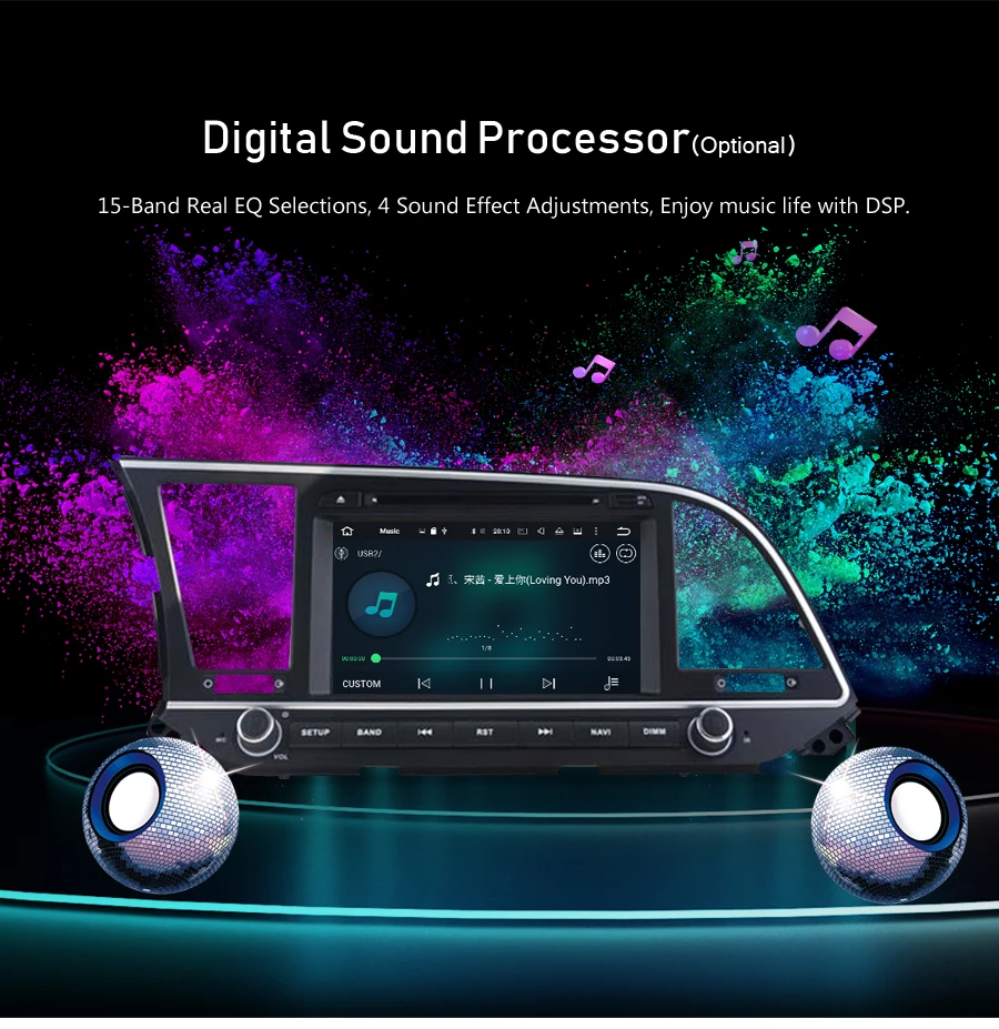 Perfect 4G RAM Android 9.0 Car Radio GPS Navigation Multimedia Stereo DVD Player For HYUNDAI ELANTRA 2016 2017 Auto Video Headunit 7