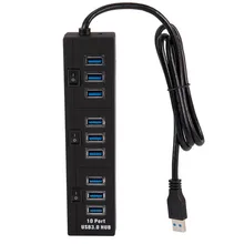 CARPRIE 10 портов USB2.0 концентратор смарт-порт для зарядки 3 отдельные переключатели вкл/выкл высокоскоростной USB концентратор переходник разветвитель для ПК ноутбука