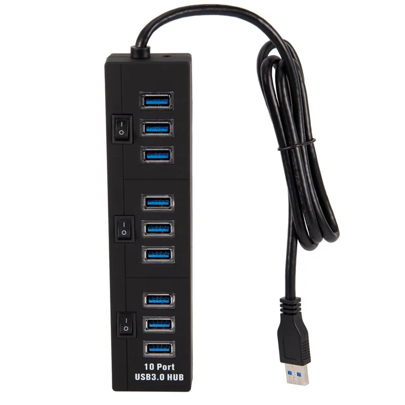 CARPRIE 10-портовый концентратор USB 2 0 умный зарядный порт 3 отдельных переключателя