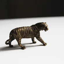 Твердый латунный большой тигр, украшения из чистой меди, животные, модели тигра, брелки, подвески, подвески, держатель ручки, украшения для стола
