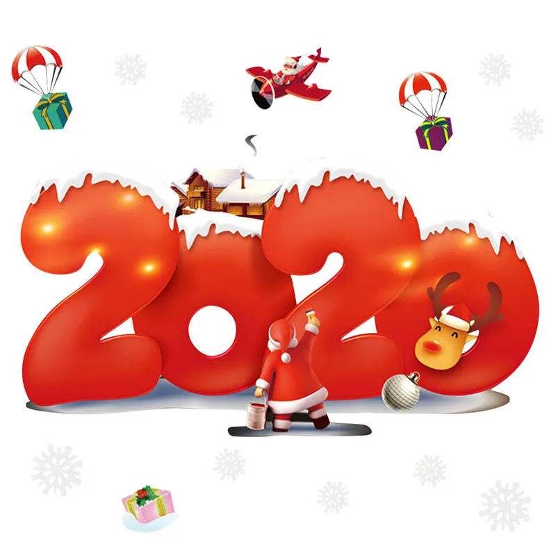 DIY Christmas Stickers Window Wall Home Decor Christmas Stickers Navidad Stickers Muraux Pour Enfants Chambres 30OCT2403