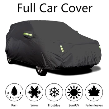 

190T Universal Full Car Cover Outdoor Sun Protection Cover Waterproof Sunsn UV Snow Dustproof Cover XXL 5.3X2.0X1.5M